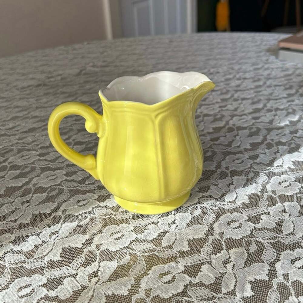 Mid-century Lemon Federalist Ironstone cream / mini pitcher MCM